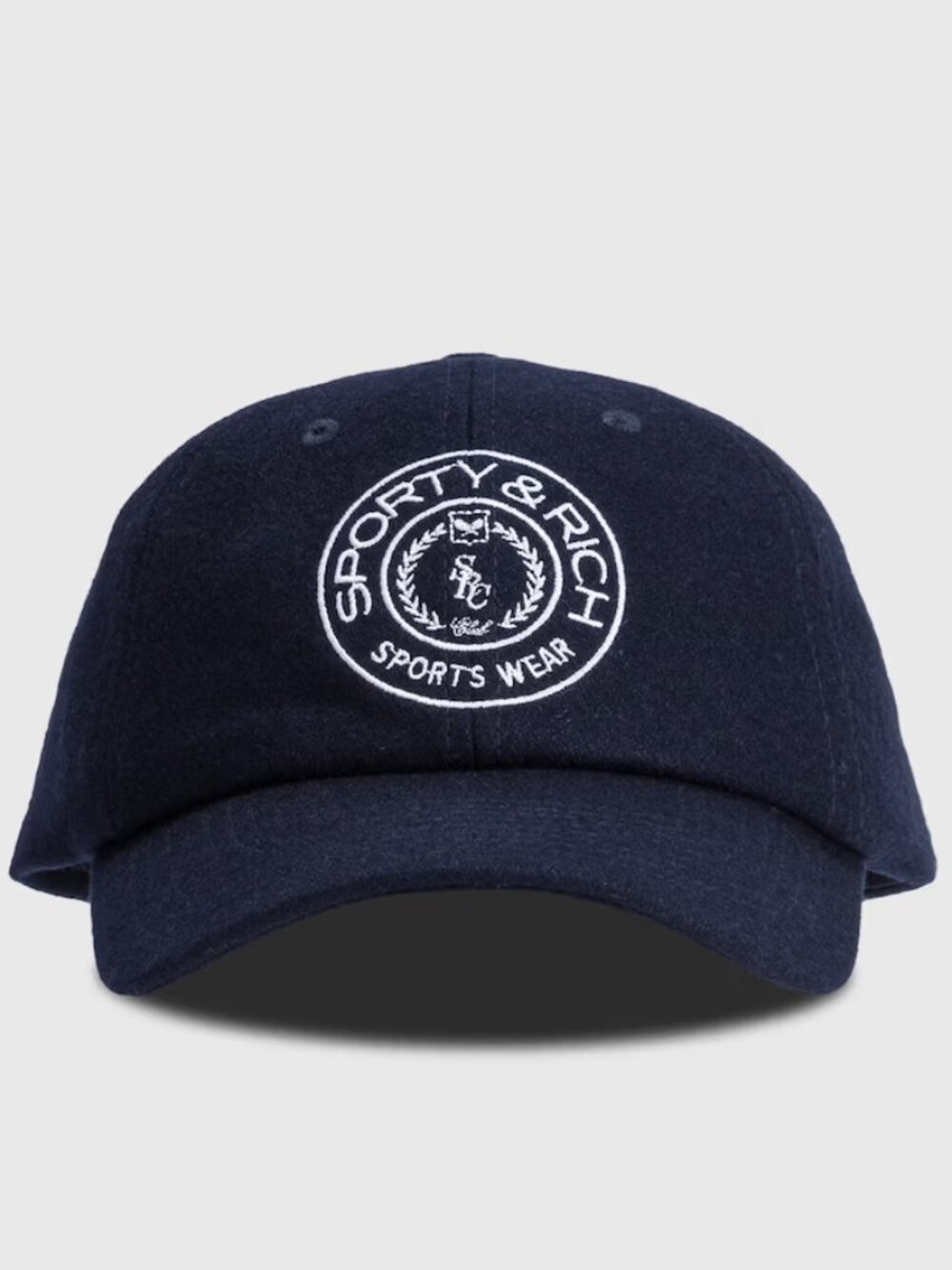 BRAND NEW Sporty & Rich Navy Wool Baseball Cap